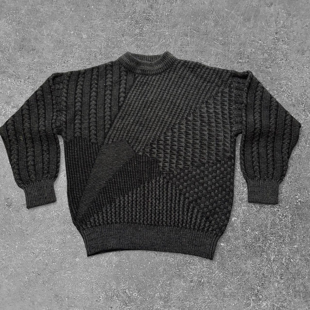 Vintage 90s Giorgio di Firenze Italian Wool Blend Knit Sweater Mens Large Gray